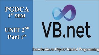 3 vbnet Unit 2 Part 1 PGDCA 1st SEM VB NET Class 3 PGDCA Class 3 Vbnet [upl. by Urita422]