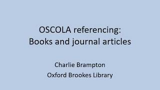 Referencing books and journal articles [upl. by Sweet]