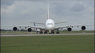 GLOOMY PLANESPOTTING AT MANCHESTER AIRPORT 28924 A380B757 AND MORE1 [upl. by Jeraldine]