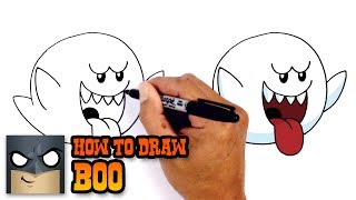 How to Draw Boo  Super Mario Bros [upl. by Akit]