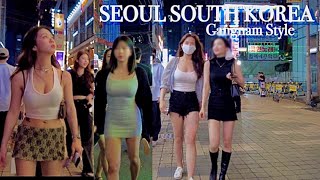 4K Saturday Night Walking in Gangnam Streets  Street Fashion  Walking Tour SEOUL KOREA 2022 [upl. by Suollecram]