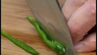 Cooking Tips  How to Slice Long Hot Finger Peppers [upl. by Ahsilek]