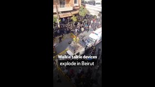 Walkie talkie devices explode in Beirut [upl. by Coppola184]