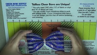 How To Make Tailless Cheer Bows With Rhinestones And Glitter Vinyl [upl. by Einnhoj]