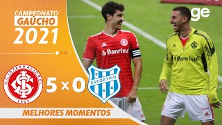 INTERNACIONAL 5 X 0 ESPORTIVO  MELHORES MOMENTOS  11ª RODADA GAÚCHO 2021  geglobo [upl. by Aicatsan]