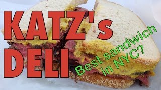 Katzs Deli Eating Pastrami and Corned Beef Meat Sandwiches in New York City [upl. by Accire]