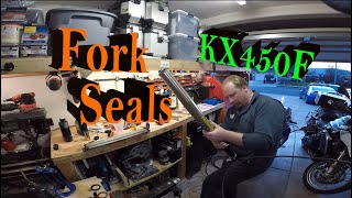 Kawasaki KX450F Front Fork Service  Shop Time 14 [upl. by Eidnyl977]