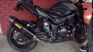 2018 Suzuki GSXS 750Z Akrapovic Exhaust no baffle [upl. by Nhguaval]