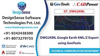 GeoTools Geographic DWG2KML Google Earth KMLZ Export using GeoTools  GTDWG2KML  Rakesh Rao [upl. by Swanson847]