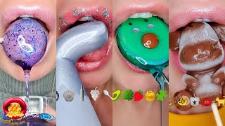 2 HOURS Eating Emoji Food Mukbang Satisfying ASMR 먹방 [upl. by Ahkeber541]