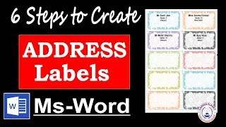 How to Create Address Labels in word  Microsoft Word Tutorial [upl. by Aleacim]