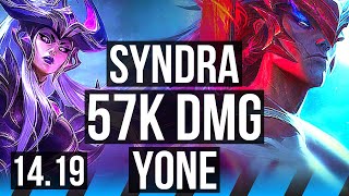 SYNDRA vs YONE MID  57k DMG Legendary 18514  EUW Challenger  1419 [upl. by Fayth]