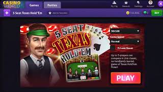 5 SEAT TEXAS HOLD EM CASINO WORLD MULTIPLAYER POKER ONLINE FREE FROM penny slot machines free slots [upl. by Ferrigno]