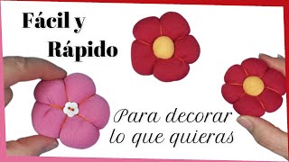 Como hacer flor de tela rellena o acolchada fácil y rápido  DIY  Artesanato  Crafts [upl. by Soiritos]