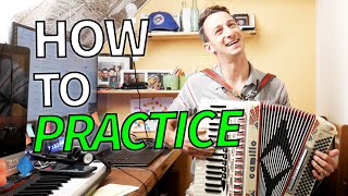 5 Minute Practice For Beginner to Advanced Accordion Players  Transpose and Connect Chords [upl. by Haniraz]