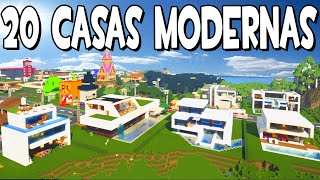 20 MEJORES CASAS MODERNAS EN MINECRAFT 🏠 [upl. by Nasah]