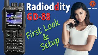 Radioddity GD88  DMR Radio  First Look and Setup [upl. by Nodal]