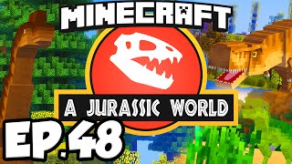 Jurassic World Minecraft Modded Survival Ep48  TEST RIDING DINOSAURS Rexxit Modpack [upl. by Aihgn]