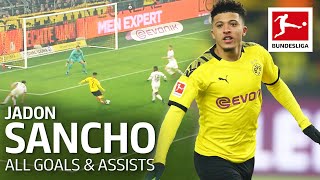 Jadon Sancho  All Goals and Assists 201920 [upl. by Ynoyrb]