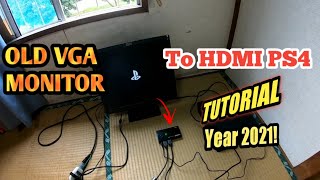 How to Connect your VGA MONITOR TO HDMI PS4 SET UP TUTORIAL 2020 [upl. by Llemor]