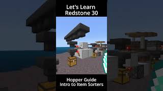 Hopper Guide Item Sorter Basics  Lets Learn Redstone 30  Minecraft Bedrock Redstone Tutorial [upl. by Cirdor]