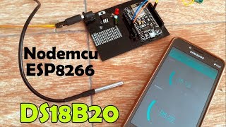 Nodemcu ESP8266 DS18b20 Waterproof Temperature Sensor Monitoring using Blynk [upl. by Aoh]