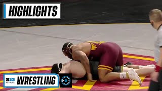 HWT 3 Tony Cassioppi Iowa vs 1 Gable Steveson MIN  2021 B1G Wrestling [upl. by Ticon]