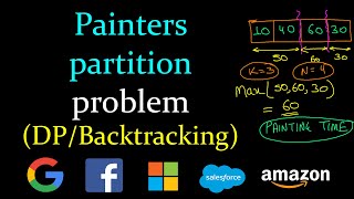 Painter partition problem  Dynamic programming [upl. by Eiramlatsyrk]