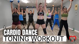 CARDIO DANCE  Toning Workout At Home  8Lb Dumbbells [upl. by Willamina892]