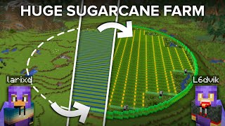 Making a Bigger Than Ever Needed Sugarcane Farm in Minecraft [upl. by Joshua]