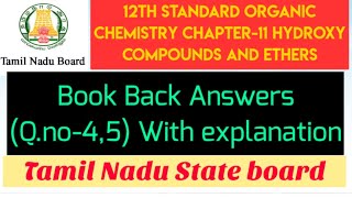 Hydroxy Compounds and ethers Book back answers qno45Chapter11Class12Chemistry [upl. by Bak376]