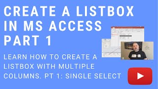 How to Make a Listbox in MS Access Part 1 Singleselection [upl. by Salomie926]