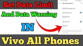 Set Data Limit Usage In Vivo  How To Set Data Warning And Data Limit In Vivo Y20 And Y20i [upl. by Bohi834]