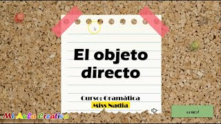 EL OBJETO DIRECTO CURSO DE GRAMATICA MiAulaCreativa [upl. by Mendy]