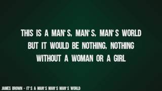 James Brown  Its A Mans Mans Mans World Lyrics Video [upl. by Akceber]