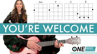 How to play quotYoure Welcomequot from Moana  Ukulele Lesson  Tutorial [upl. by Laverna228]