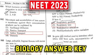 NEET 2023 BIOLOGY Question Paper with Answer Key  ERRORLESS [upl. by Smitt]