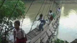 Indonesian children undertake worlds most dangerous school run [upl. by Ais]