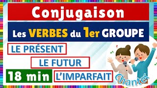 Conjugaison des verbes du premier groupe  Présent Futur et Imparfait de lIndicatif [upl. by Sairahcaz367]