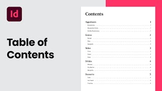 Generate a Table of Contents in InDesign [upl. by Avah]