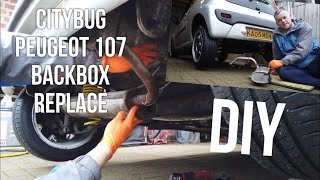 🇬🇧CityBug Peugeot 107 Exhaust Rear Backbox Dropped Off How To Replace [upl. by Tamberg788]