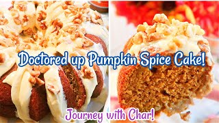 EASY PUMPKIN SPICE CAKE WITH BOX MIX🍰 DOCTORED UP THIS CAKE IS SO GOOD EASY amp DELICIOUS🍰 [upl. by Batty]