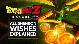 DRAGON BALL Z KAKAROT  All Shenron Wishes Explained  Free Money amp Orbs [upl. by Meave]