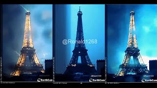 EarthCamStorm Lightning in ParisEiffel Tower ᴴᴰ [upl. by Koosis]