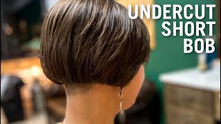 SUPER SHORT AND SEXY UNDERCUT FRENCH BOB  HFDZK Haircut tutorial [upl. by Loginov]