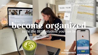 how to become organized to be the BEST student🔖 time management daily routine amp motivation tips [upl. by Steep]