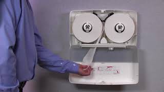 Tork T2 Mini Twin Bath Tissue Dispenser Load and Refill Video [upl. by Seravaj]