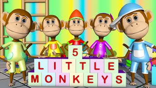 Five Little Monkeys Song  Nursery Rhymes for Toddlers and Kids [upl. by Anerehs851]