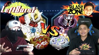 Battling Blast Zone Kid on the Beyblade Burst Turbo App  LeftBurst VS Blast Zone Kid [upl. by Mohun]