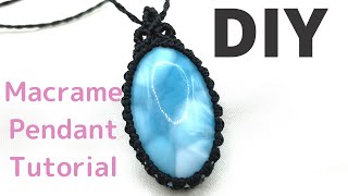 Macrame Pendant Tutorial  How to Make a Macrame Necklace with Stones [upl. by Anuahsat]